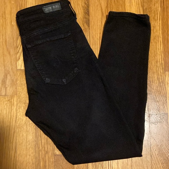 Ag Adriano Goldschmied Denim - AG Adriano Goldschmied Farrah Skinny ankle High rise jeans pants in  Black Size